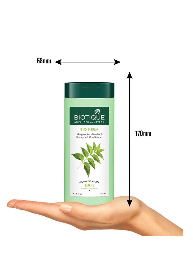 Biotique - Bio Fresh Neem Margosa Anti Dandruff Shampoo and Conditioner 180ml - Image 1
