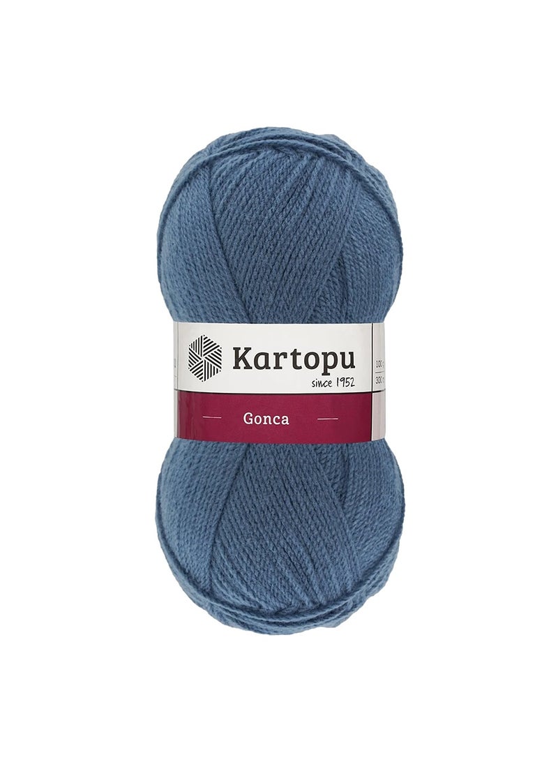 Kartopu خيط كارتوبو K650 غونكا من الأكريليك 100 جرام 300 متر – خيط كروشيه وحياكة ناعم للتطريز، الأعمال اليدوية، الأميغورومي ومشاريع الحرف اليدوية – أزرق طيار - Image 1