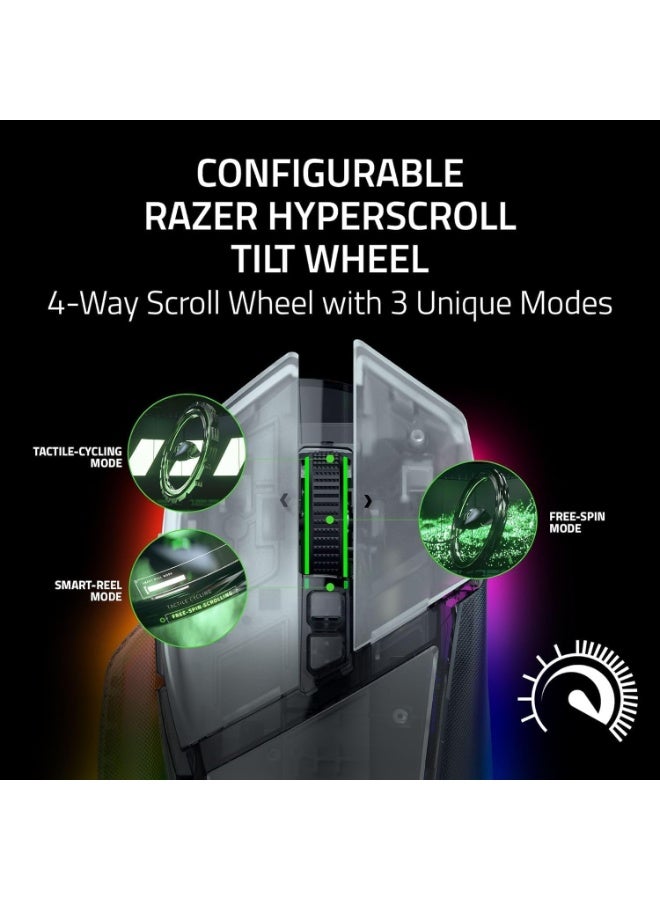 Razer Basilisk V3 Pro 35K Fully Customizable Wireless Ergonomic RGB Gaming Mouse: HyperScroll Tilt Wheel, Focus Pro 35K Optical Sensor Gen-2, 11 Programmable Buttons - Phantom White Edition - Image 2