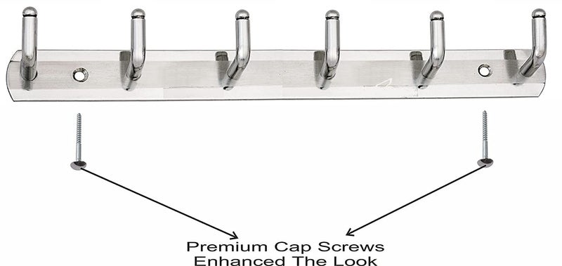 Bath Accessories Bath Accessories Paul Stainless Steel L Type Wall Hook 6 Legs Silver Pack of 2  - Image 3