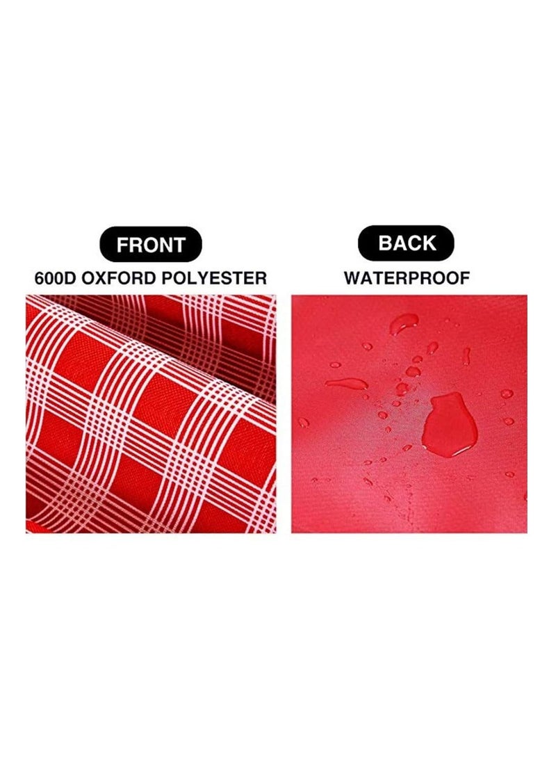 BLOOMING TIME - Outdoor Picnic Blanket Extra Large Sand Proof and Waterproof Portable Beach Mat for Camping Hiking Festivals Red - Image 1