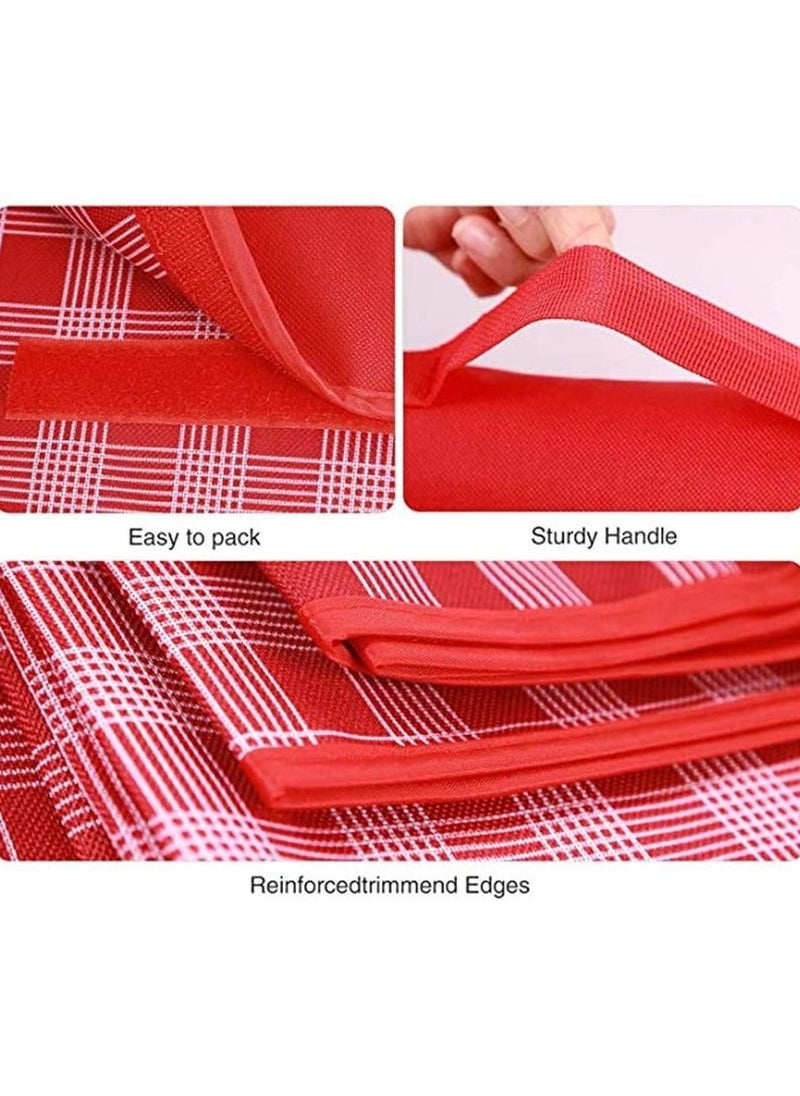 BLOOMING TIME - Outdoor Picnic Blanket Extra Large Sand Proof and Waterproof Portable Beach Mat for Camping Hiking Festivals Red - Image 1