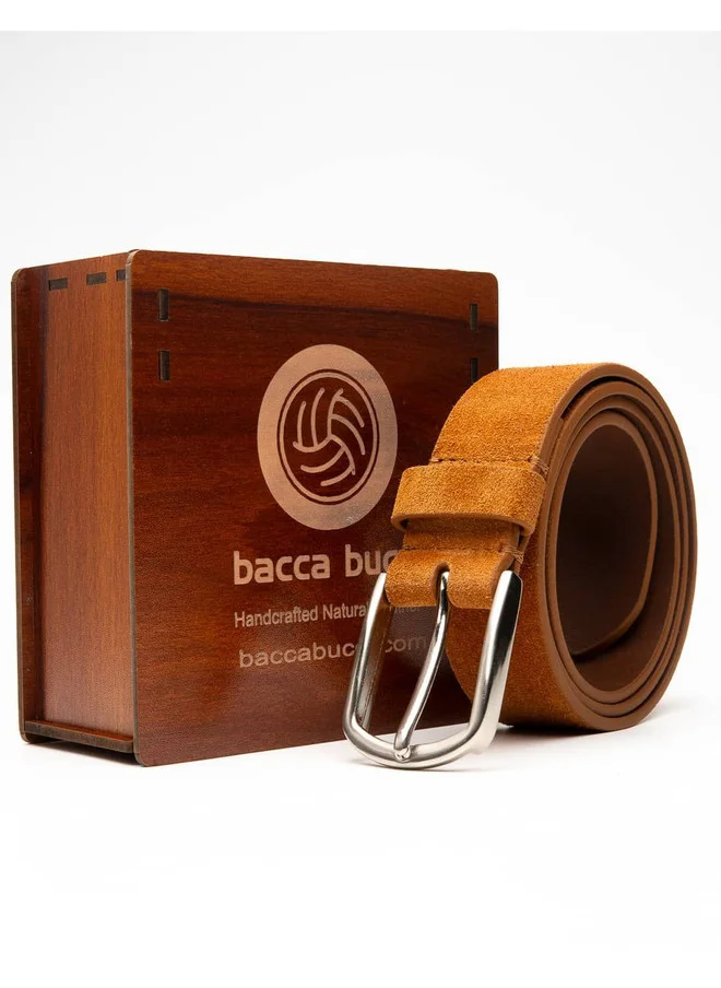 Bacca Bucci  Tan Genuine Leather Suede Belt for Men - Stylish and Durable for Men | Best Price UAE