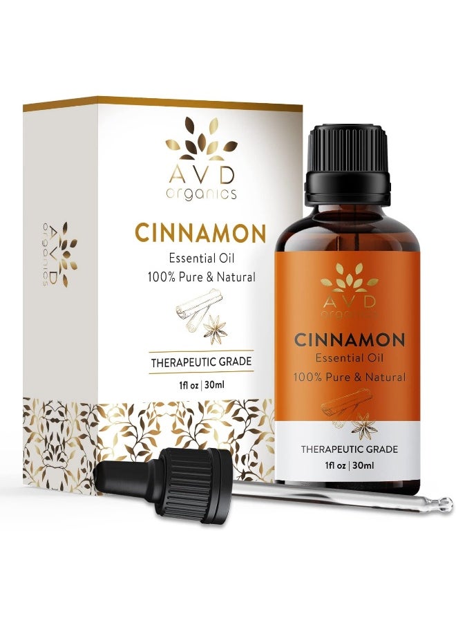 AVD Organics Cinnamon Essential Oil 30Ml 100% Pure & Natural Undiluted Therapeutic Grade Perfect For Aromatherapy Relaxation Skin Care & More, Essential Oil For Diffuser 1 Fl. Oz  - Image 2