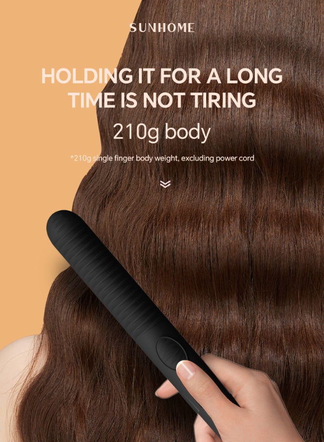 Sunhome Professional Mini Hair Straightener Small Flat Irons For Short Hair Curls Bangs Travel Flat Iron Black - Image 5