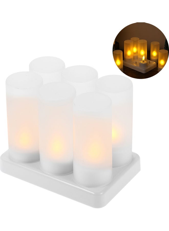 NIBEMINENT 6-Piece LED Rechargeable Flameless Candle Yellow - Image 1