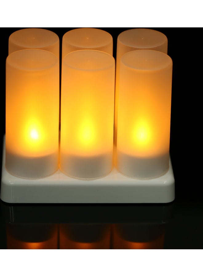 NIBEMINENT 6-Piece LED Rechargeable Flameless Candle Yellow - Image 2