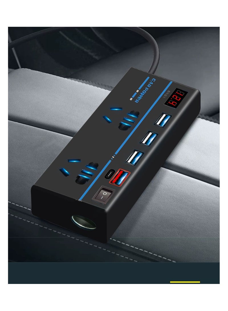 Car inverter charger 12v24v to 110v220V power converter Type-C mobile fast charging - Image 1