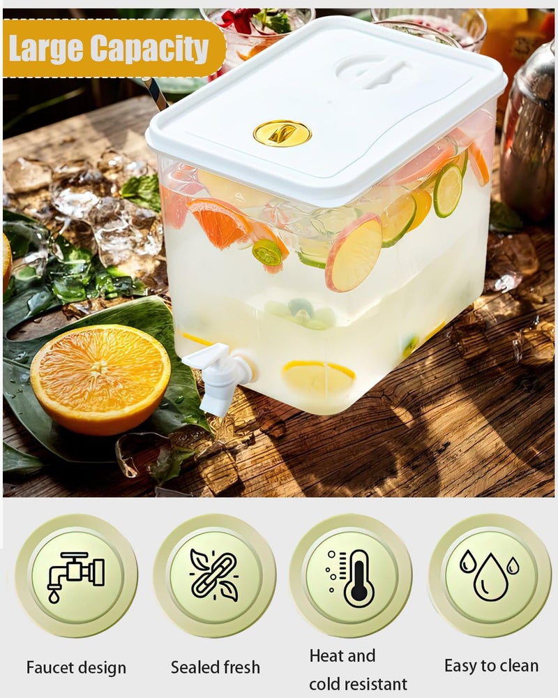 Sivlnian Beverage Drink Dispenser for Fridge, Plastic Beverage Dispenser with Spigotï¼ŒJuice Container Sealed with Filter Screenï¼ŒCold Hot Drink Jug for Halloween Christmas Party Supplies - Image 3