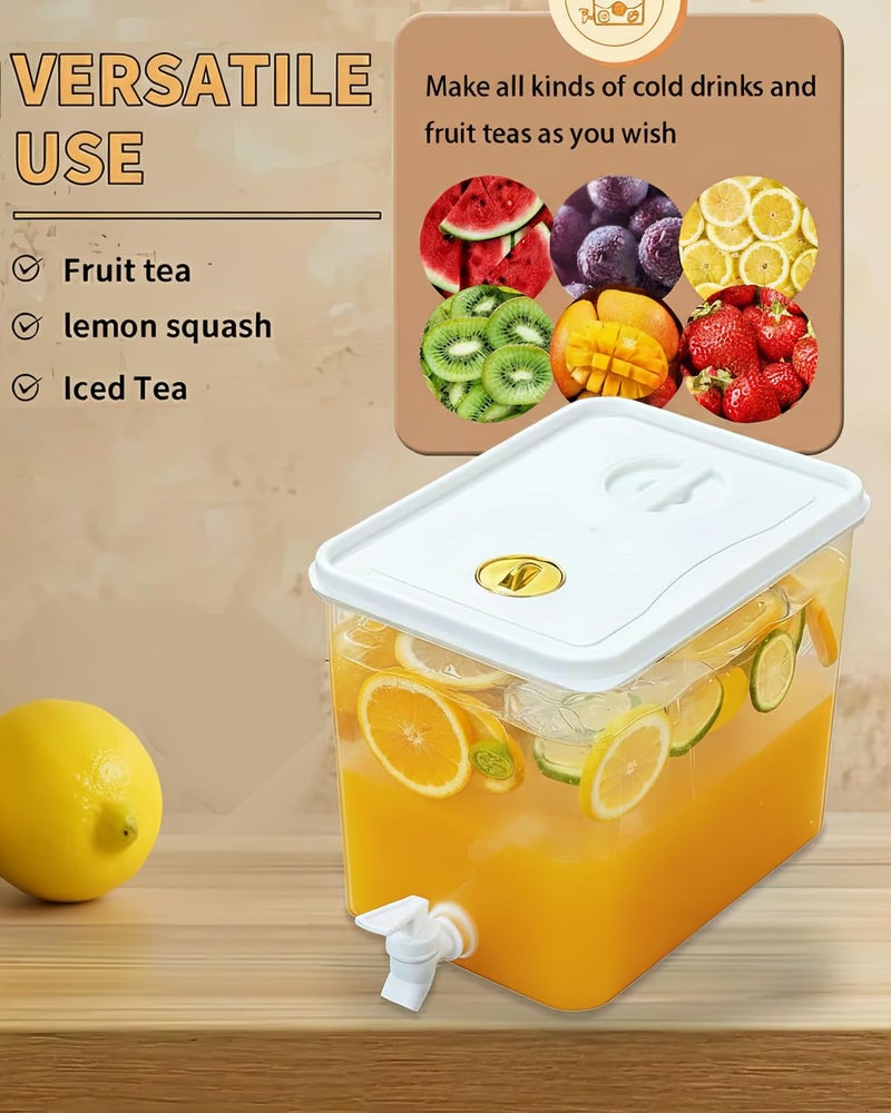 Sivlnian Beverage Drink Dispenser for Fridge, Plastic Beverage Dispenser with Spigotï¼ŒJuice Container Sealed with Filter Screenï¼ŒCold Hot Drink Jug for Halloween Christmas Party Supplies - Image 4