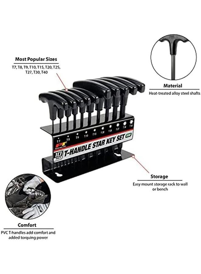 Performance Tool W80276 Star T Handle Hex Key Set 10 Piece Black - Image 2