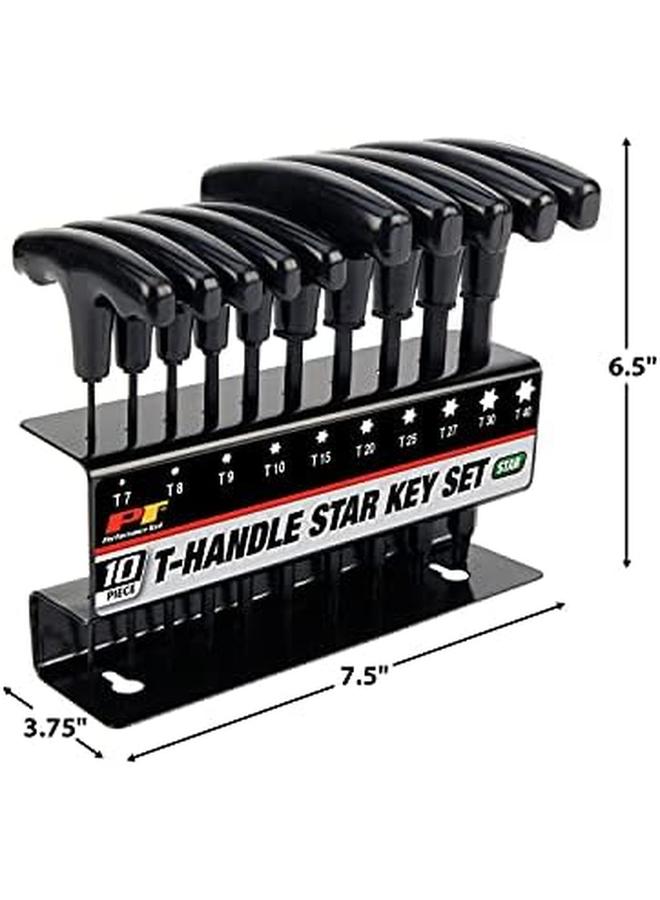 Performance Tool W80276 Star T Handle Hex Key Set 10 Piece Black - Image 3