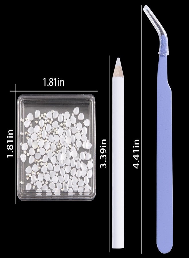 DANNEASY Flowers Nail Charms 3D Resin White Petals Charm Pearls Claer Nail Rhinestones Gems Diamond Crystal Floral Nail Art Charms Spring Summer Nail Decorations for Women Nails Supplies - Image 5