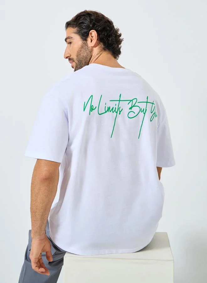 Styli Styli Men Oversized  Typographic Print T-Shirt