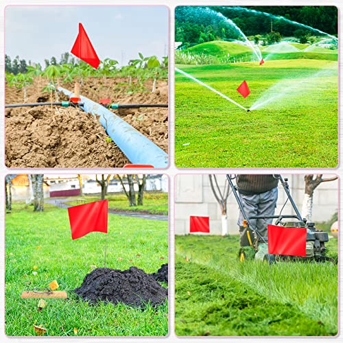 IKAYAS 4 * 5 Inch Red PVC Small Yard Flag Stake - 50 Pack Lawn & Garden Flags - Image 3