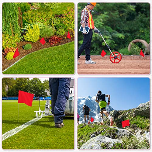 IKAYAS 4 * 5 Inch Red PVC Small Yard Flag Stake - 50 Pack Lawn & Garden Flags - Image 5