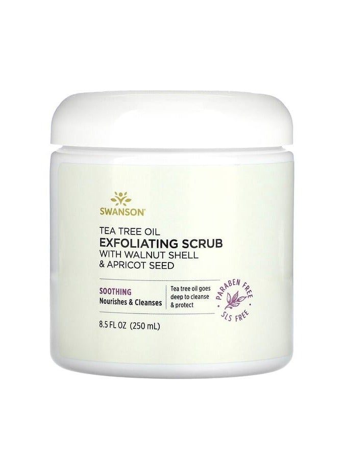 SWANSON Tea Tree Oil Exfoliating Scrub with Walnut Shell & Apricot Seed, 8.5 fl oz (250 ml)