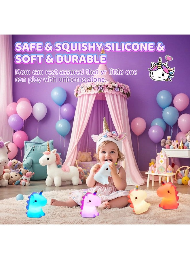 One Fire Unicorn Toys, Night Light for Kids Night Light,16 Colors+Silicone+Dimmable+12 Hours Use Nightlight for Kids Room,Unicorn Toys for Girls Age 4-6, Cute Gifts for Girls, Baby,Toddler Girl Room Decor - Image 4
