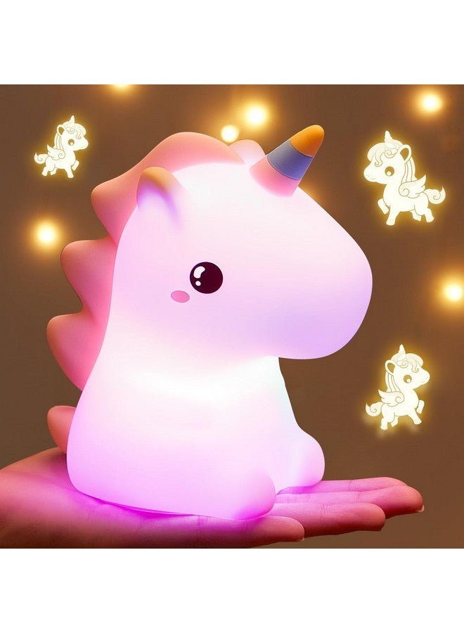 One Fire Unicorn Toys, Night Light for Kids Night Light,16 Colors+Silicone+Dimmable+12 Hours Use Nightlight for Kids Room,Unicorn Toys for Girls Age 4-6, Cute Gifts for Girls, Baby,Toddler Girl Room Decor - Image 1