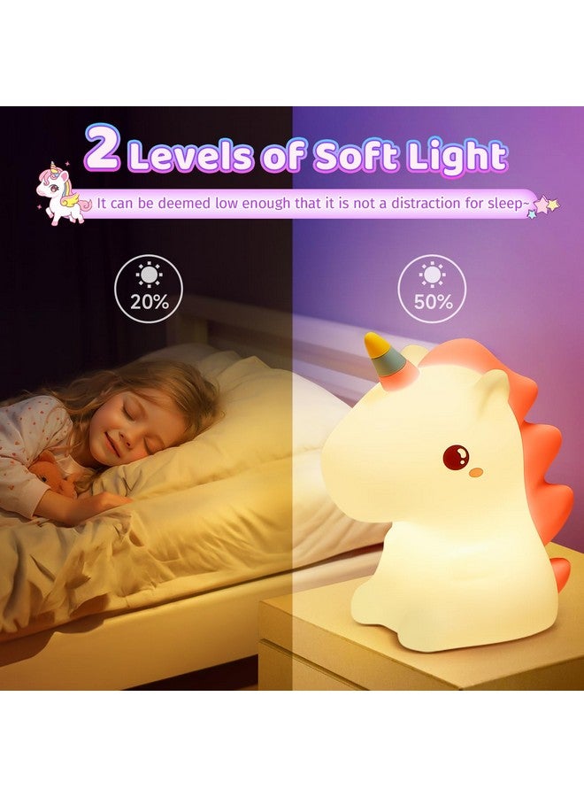 One Fire Unicorn Toys, Night Light for Kids Night Light,16 Colors+Silicone+Dimmable+12 Hours Use Nightlight for Kids Room,Unicorn Toys for Girls Age 4-6, Cute Gifts for Girls, Baby,Toddler Girl Room Decor - Image 5