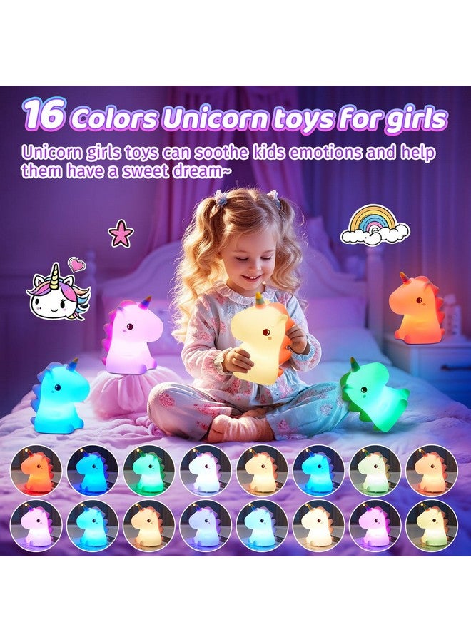 One Fire Unicorn Toys, Night Light for Kids Night Light,16 Colors+Silicone+Dimmable+12 Hours Use Nightlight for Kids Room,Unicorn Toys for Girls Age 4-6, Cute Gifts for Girls, Baby,Toddler Girl Room Decor - Image 3