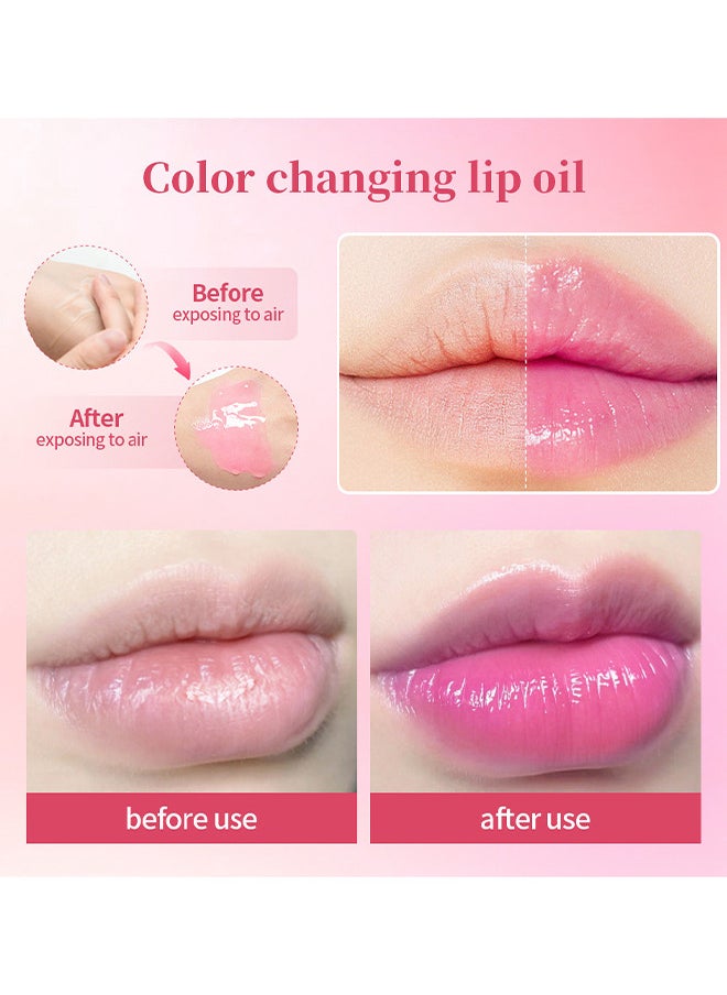 ibcccndc Pink Lip Serum Lip Gloss Oil For Plumper And Moisturizer Serum Hydrating Lip Serum For Dry Peeling And Dark Lips Color Changing Lip Oil For Lips And Cheeks Gorgeous Glow Of Lips  - Image 2