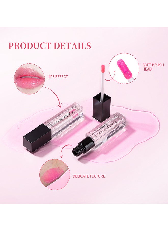 ibcccndc Pink Lip Serum Lip Gloss Oil For Plumper And Moisturizer Serum Hydrating Lip Serum For Dry Peeling And Dark Lips Color Changing Lip Oil For Lips And Cheeks Gorgeous Glow Of Lips  - Image 3