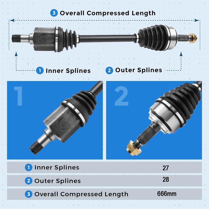 Bode-man HO-8-8640 Front Left CV Axle Shaft Assembly for Honda Accord and CR-V - Image 5