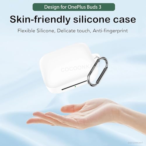 Cocoonkart Silicone Case Cover Compatible for OnePluss Buds 3 -White - Image 4