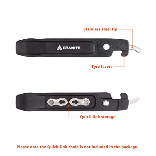 Granite Talon Bike Tire Levers with Bicycle Chain Master Link Pliers Function, Bike Chain Quick-Link Removing Tools, Bike Tool Kit for Mountain Bike, Road Bike, BMX Bike (Black) - Image 3