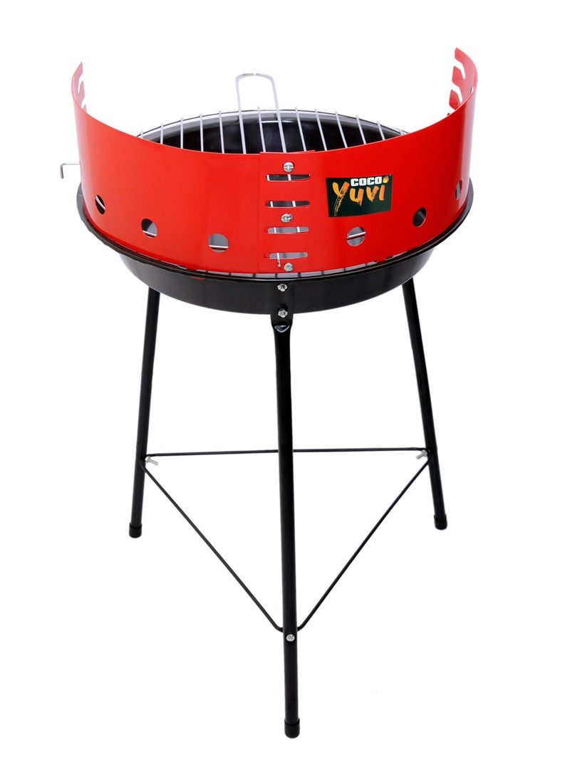 كوكو شواية باربيكيو مع حامل، مصنوعة من الحديد، مساحة شواء واسعة، قابلة للفصل و