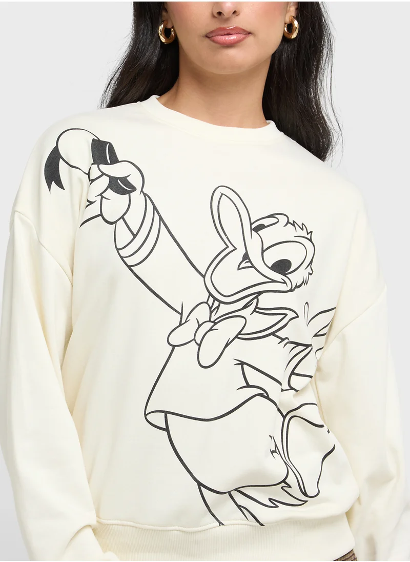 ديزني Donald Duck Oversize Graphic Sweatshirt