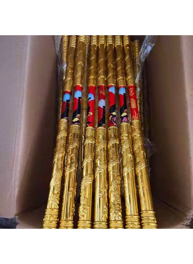 Automatic Telescopic Gold Cudgel Stainless Steel Luminous Telescopic Gold Cudgel Scenic Spot Stall Children's Toys Wholesale-Color:Button Telescopic Gold Hoop Red  - Image 3