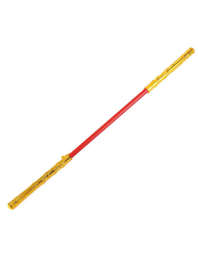 Automatic Telescopic Gold Cudgel Stainless Steel Luminous Telescopic Gold Cudgel Scenic Spot Stall Children's Toys Wholesale-Color:Button Telescopic Gold Hoop Red  - Image 1