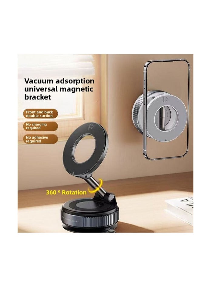 Magnetic Phone Holder for Car, 360°Adjustable Vacuum Magnetic Phone Holder Hands-Free Suction Cup Phone Mount Foldable Vacuum Magnetic Phone Stand for all Phones & Car/Gym/Mirror/Shower/Smooth Surface - Image 1