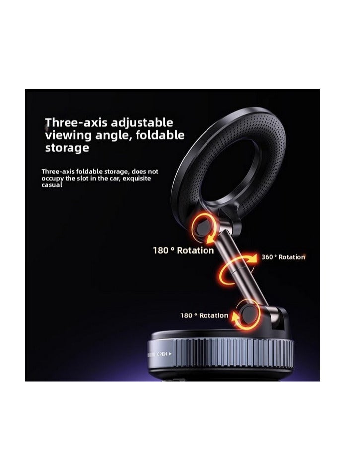 Magnetic Phone Holder for Car, 360°Adjustable Vacuum Magnetic Phone Holder Hands-Free Suction Cup Phone Mount Foldable Vacuum Magnetic Phone Stand for all Phones & Car/Gym/Mirror/Shower/Smooth Surface - Image 2
