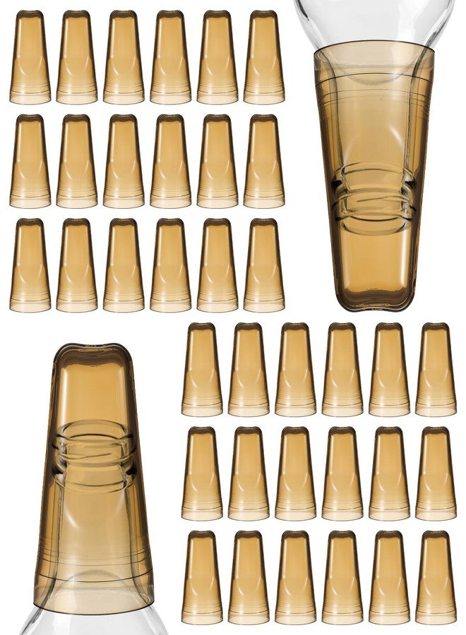 مولين مجموعة مولين من 36 غطاءً لزجاجات المشروبات الكحولية، غطاء صنبور عالمي لموزع صب المشروبات الكحولية، أغطية غبار شفافة لأغطية زجاجات النبيذ، لوازم أدوات المطبخ والبار المنزلي (شامبانيا) - Image 1