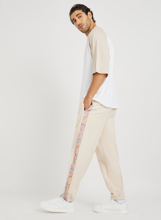 Styli Side Motif Printed Tape Relaxed Fit Joggers  - Image 2