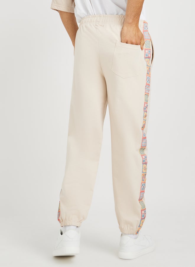 Styli Side Motif Printed Tape Relaxed Fit Joggers  - Image 4