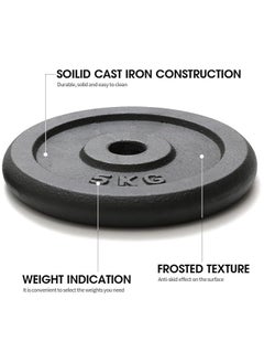 SPORT Cast iron Weight Plate Set. 1 Inch Cast iron Weight Disc Pair. 2 x 2.5kg, 5kg or 10kg Barbell Weight Plates. Dumbbell Plates for Home or Gym Training or Weightlifting. Brand: KK  - Image 5