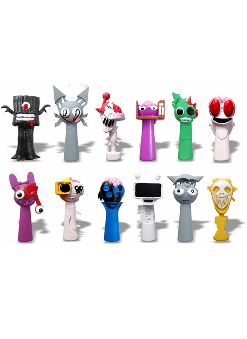 Y&D 12 Pcs Sprunki  Figure Toys The Sprunki  Action Figure Toys For Fans Boys And Girls Best Gifts Sprunki Series Figures Model Birthday Cake Toppers 