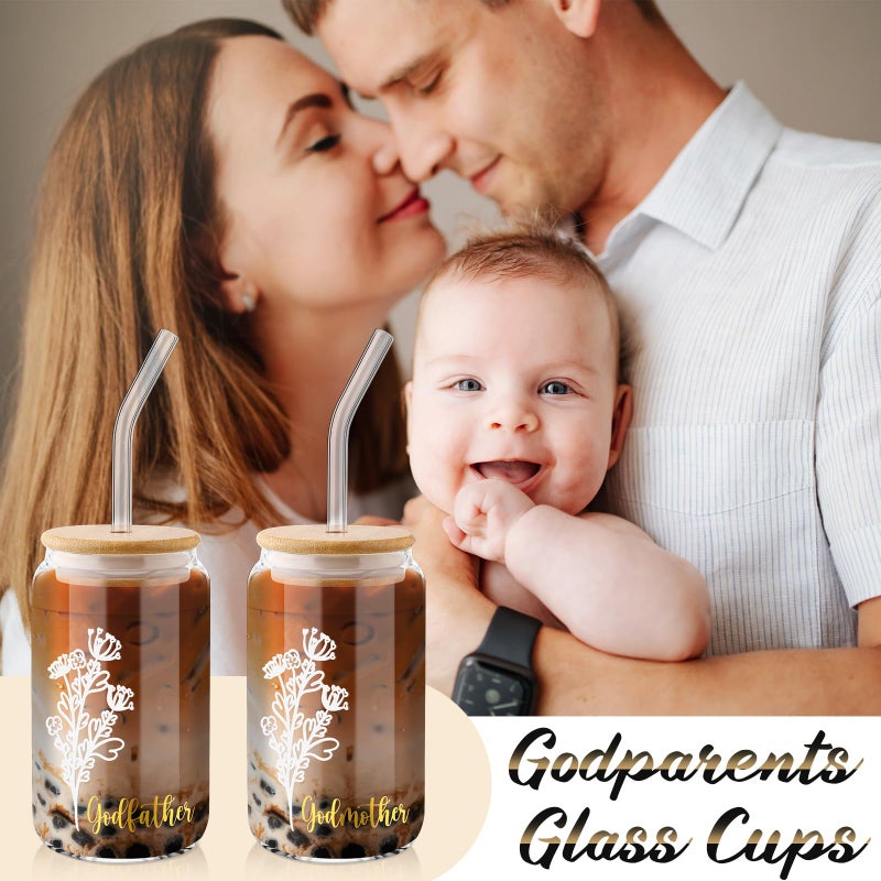 Yiyiring 9 Pcs Godparents Proposal Gift Set Will You Be My Godmother Godfather Glass Cup Scented Candle Cross Bracelet Cards Box from Godchild Baptism Padrino Madrina Uncle Aunt Gifts - Image 4