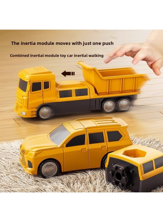 Children's Varied Magnetic Deformation Mecha Engineering Vehicle Educational Assembled Robot Suit Parent-Child Interactive Toys-Specifications:8 Piece Set - Image 4