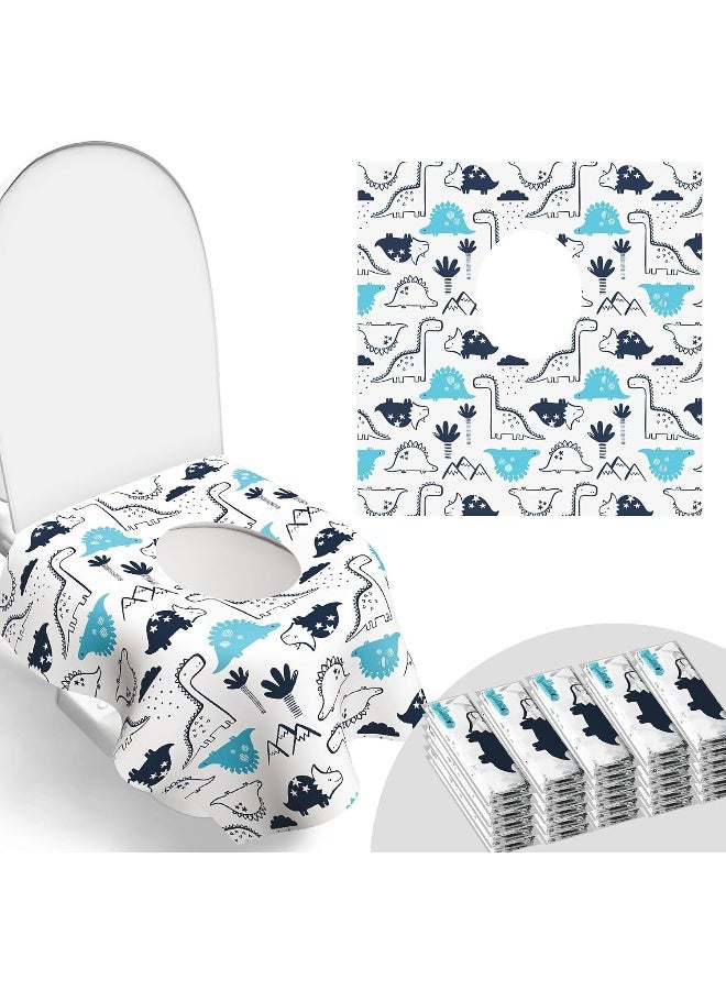 POIKSHARK 30 Pack Toilet Seat Covers Disposable, Large Waterproof Potty Covers for Toddlers, Kids, and Adults, Individually Wrapped for Travel, Toddler Potty Training for Public Restroom, Airplane, Trip - Image 1