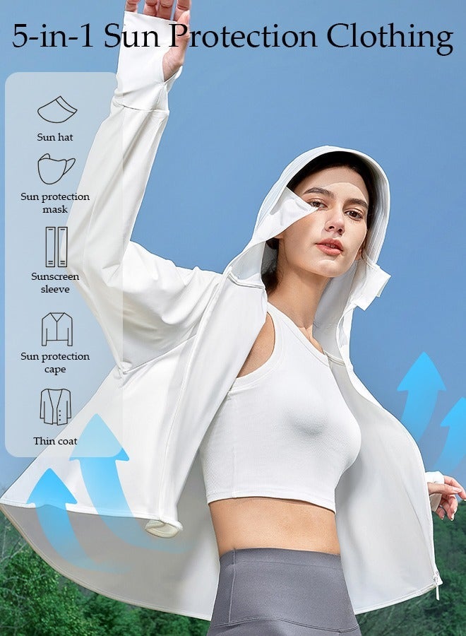 DUNISO Lightweight Sun Protection Clothing For Women, UPF 50+ Long Sleeve Sun Protection Hoodie Shirt, Long Sleeve Ice Silk Hoodie Shirts for Outdoor Climbing Hiking - Image 2