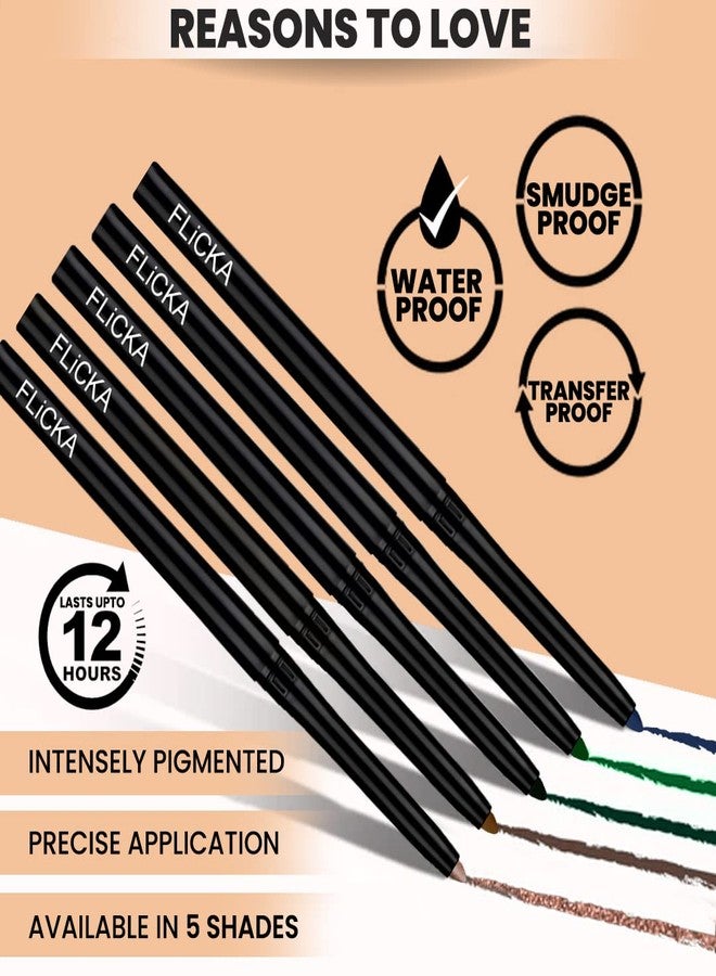 FLiCKA Wild & Kind Twist Kajal Pen - 03 Green Night- Waterproof & Long Lasting - 0.30gm - Image 5