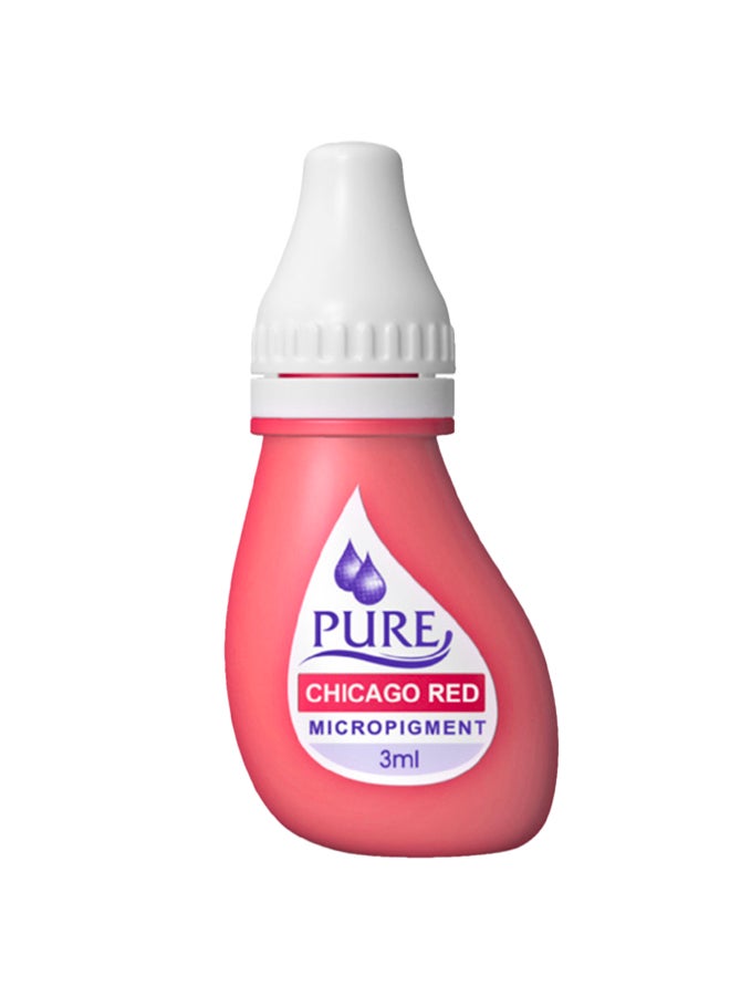PURE صبغة سيمي دائمة طبية - حبر سيمي دائمة - صبغة شفاه بدون خلط لتظليل ضربات شيكاغو الأحمر 3 مل × 6 زجاجات - Image 2