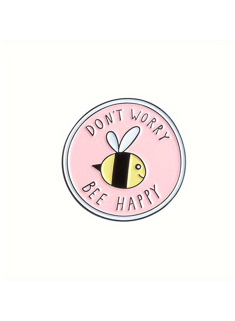1PC Cute Little Bee Pattern Brooch Creative Round Cartoon Pin For Bag Clothing Hat Decorative Accessories  - Image 5
