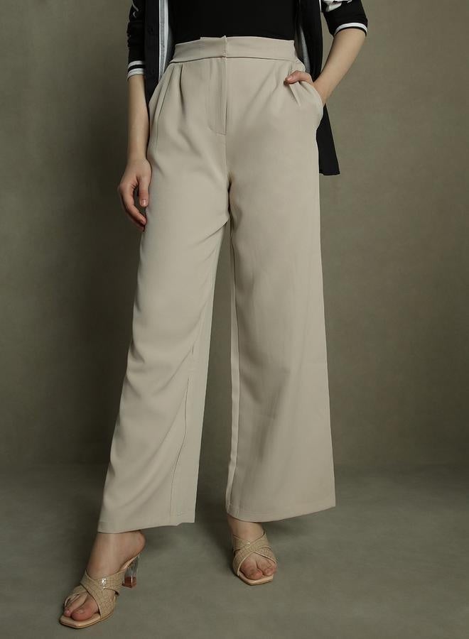 Dennis Lingo Khaki Straight Leg Trousers for Women - Relaxed Fit, Versatile - Image 5