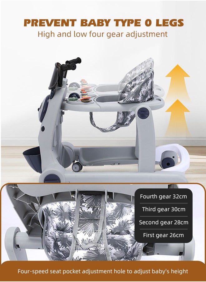 Soft Touch 3 In 1 Anti Rollover Baby Walker Baby Push Walker for Girls and Boys Seated and Walk Behind Infant Walkers Foldable Baby Walker with Wheels Baby Activity Center with Height Adjustable For Toddler 6 to 24 Months  - Image 5